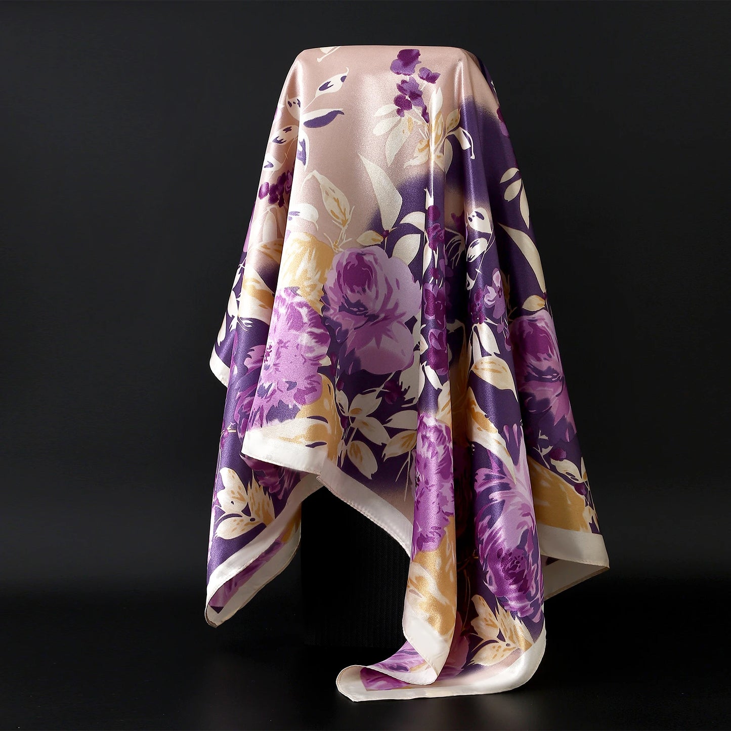 90×90cm Silk Satin Square Scarf for Women