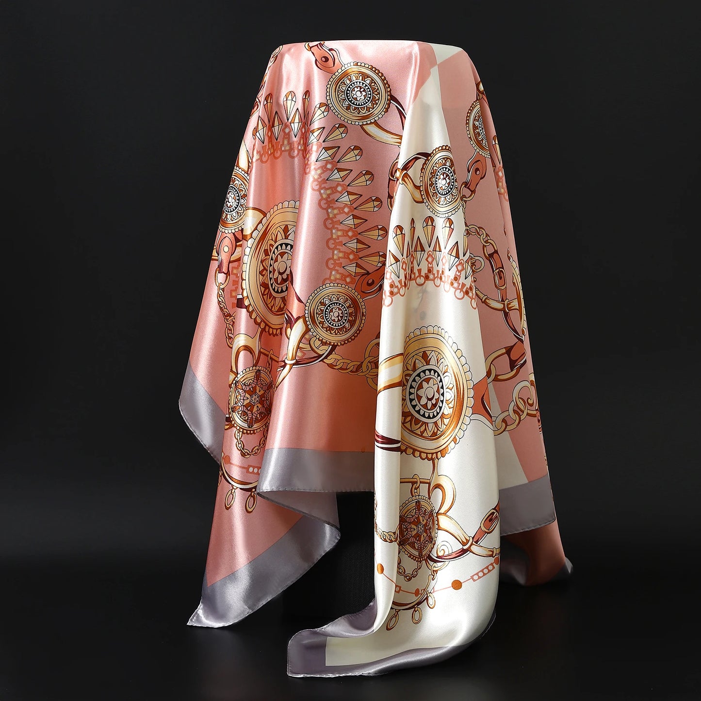 90×90cm Silk Satin Square Scarf for Women