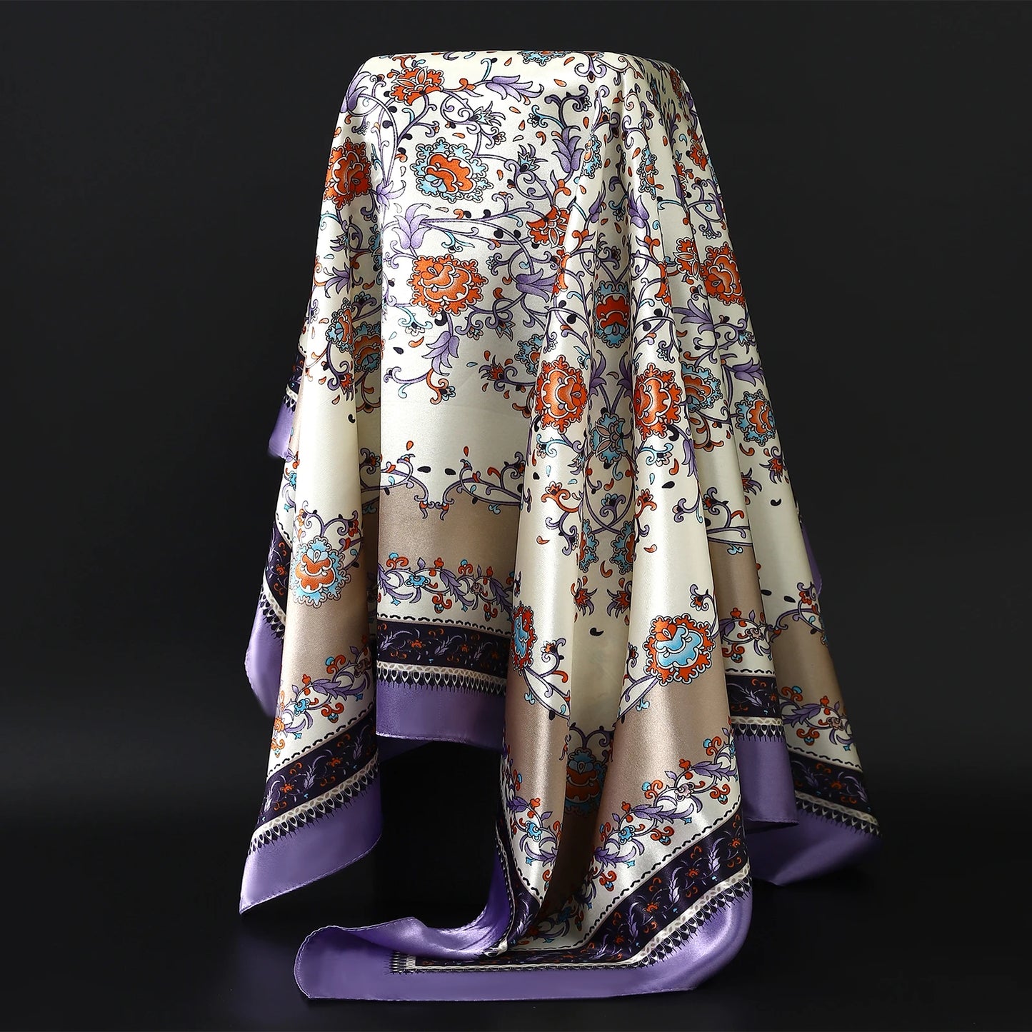 90×90cm Silk Satin Square Scarf for Women