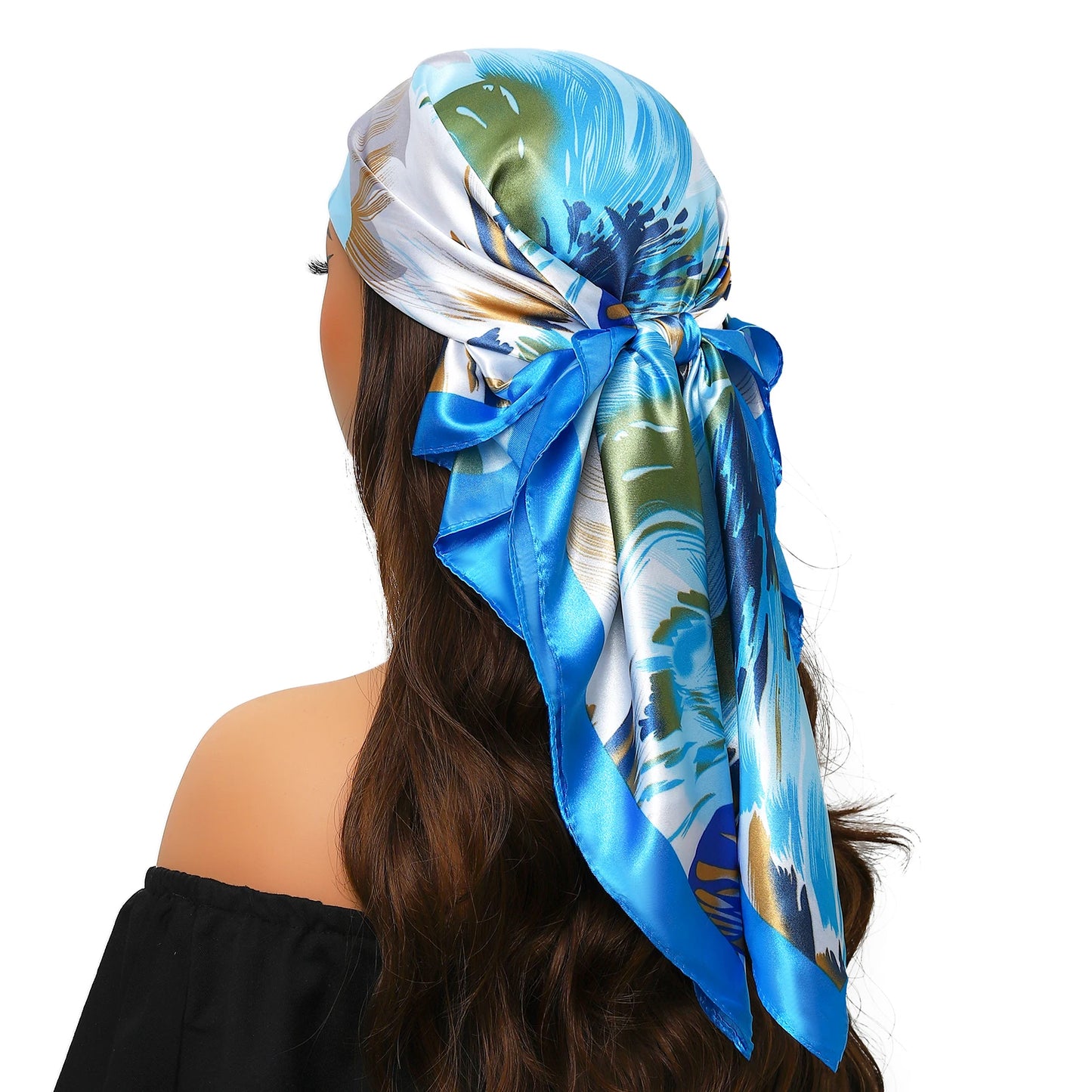 90×90cm Silk Satin Square Scarf for Women