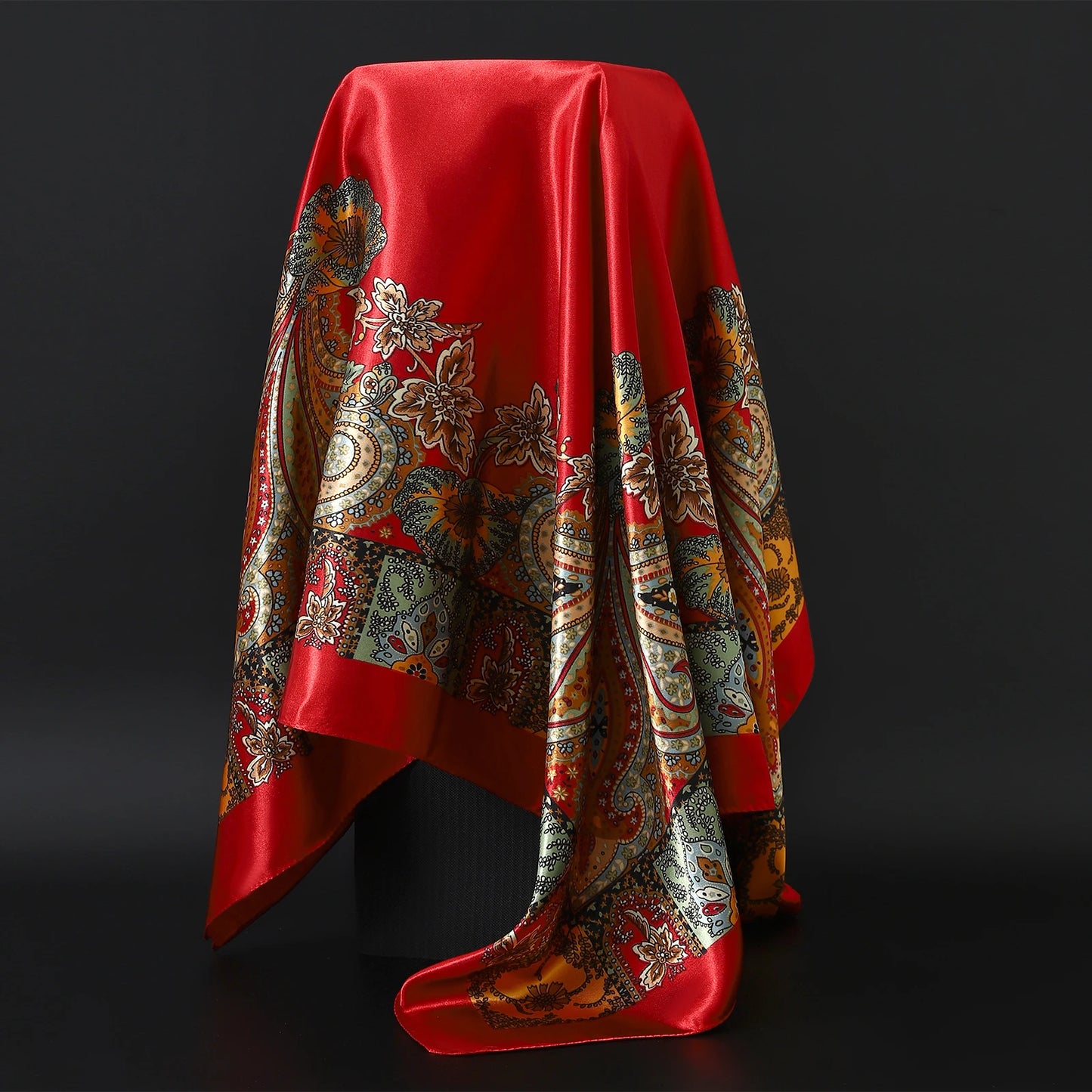 90×90cm Silk Satin Square Scarf for Women