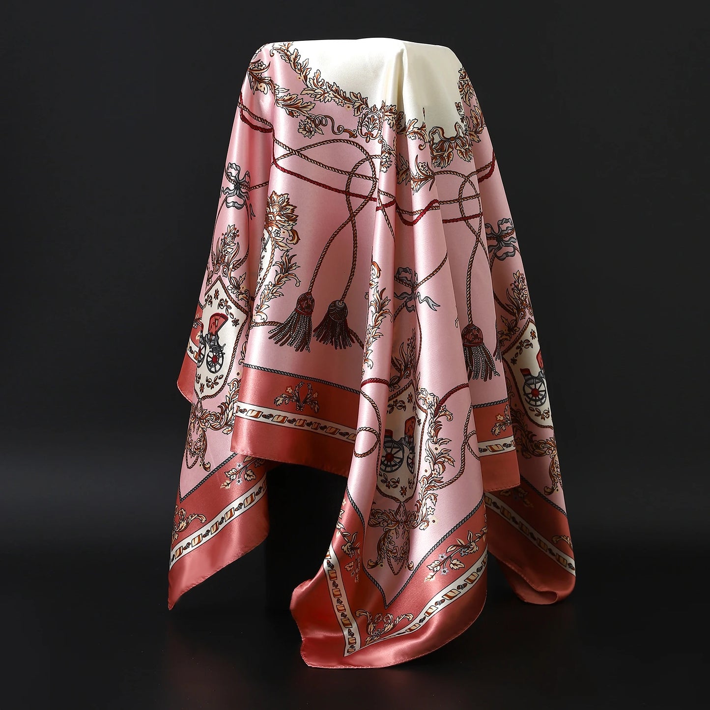 90×90cm Silk Satin Square Scarf for Women
