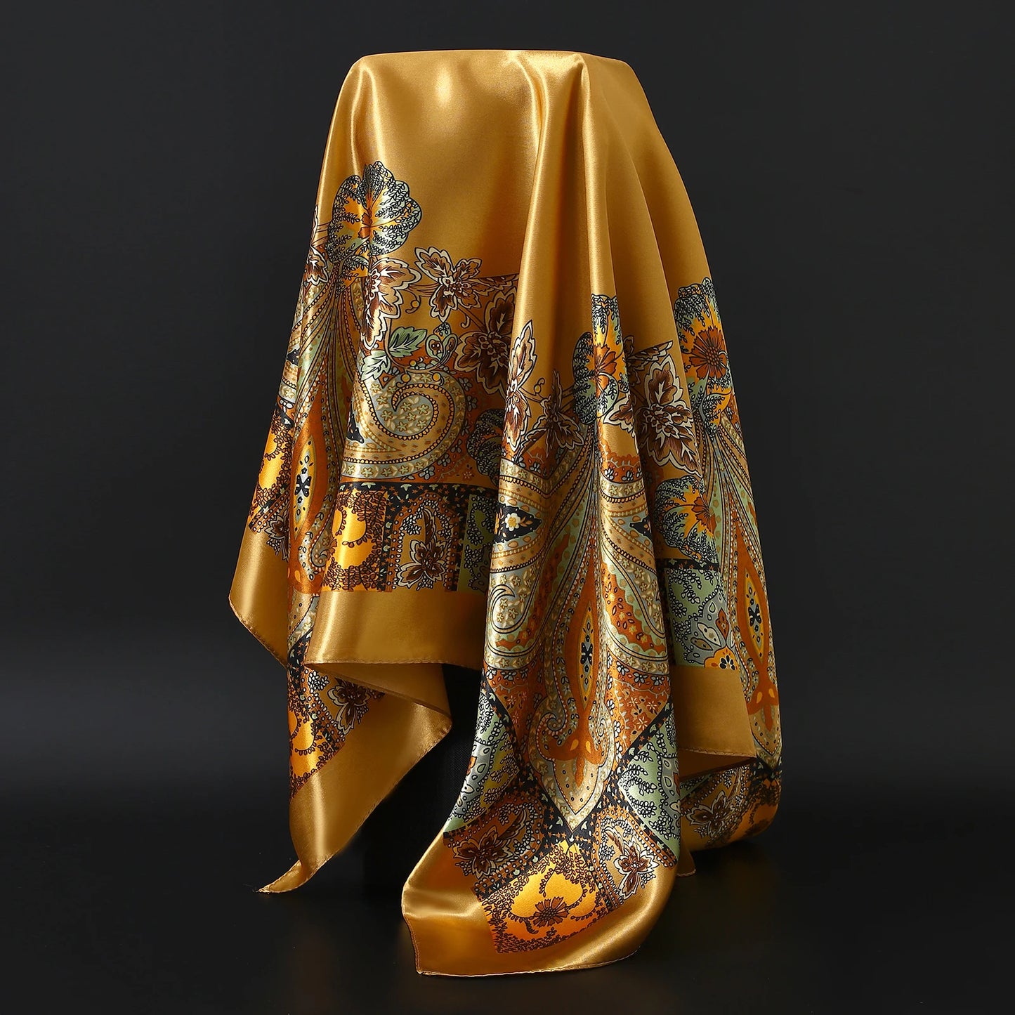 90×90cm Silk Satin Square Scarf for Women