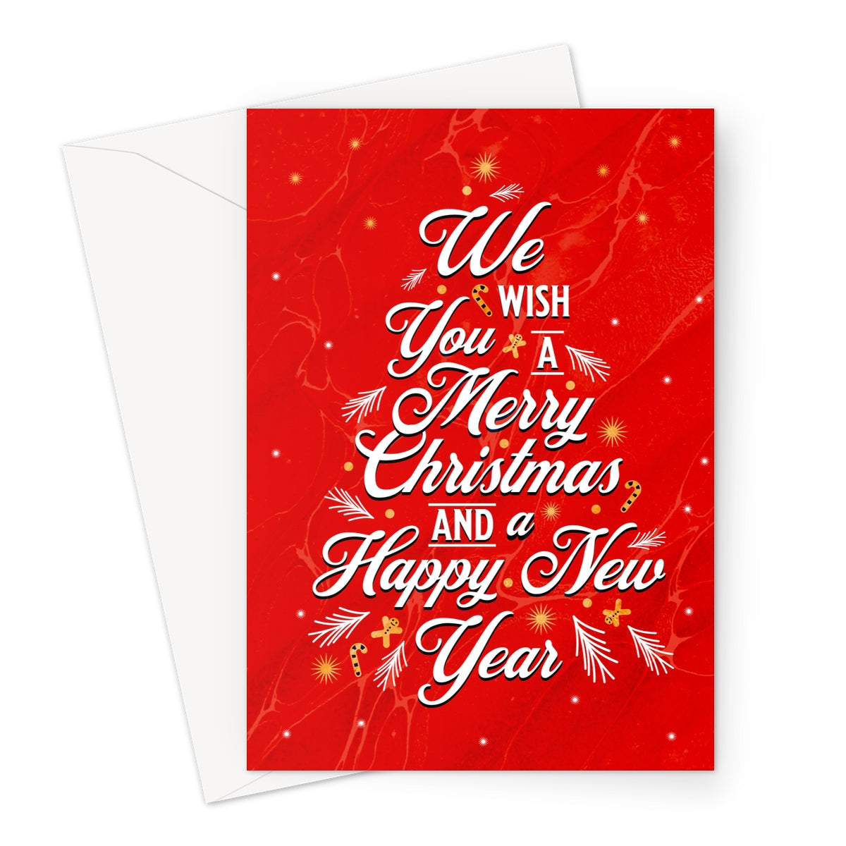 Merry Christmas and a Happy New Year Greeting Cards - Pack of 10 Cards