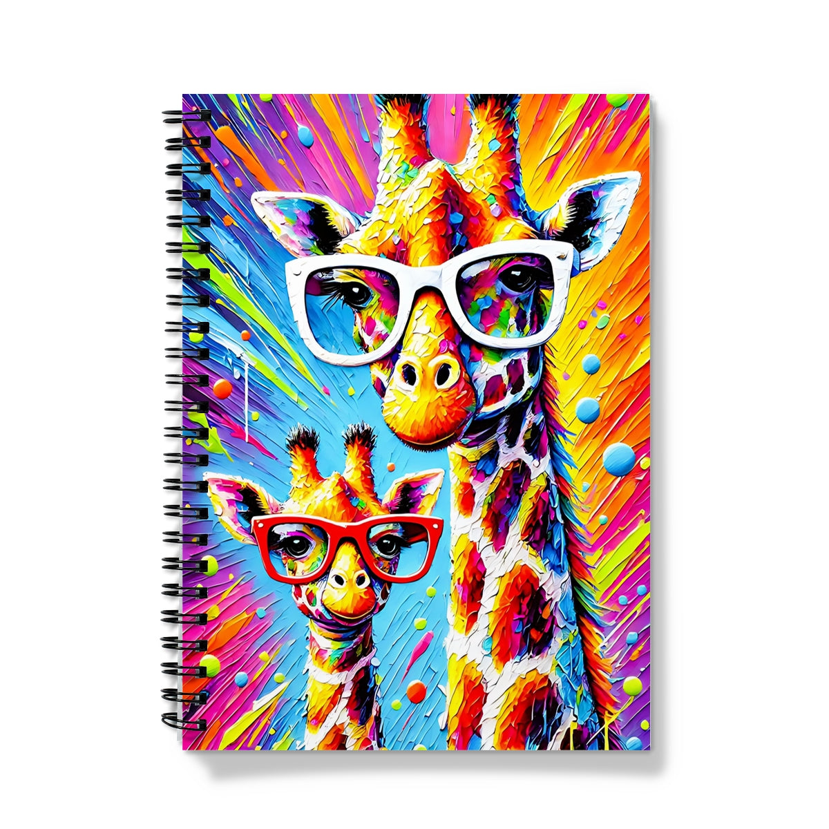 Mother and Baby Pop Giraffe Spiral Notebook