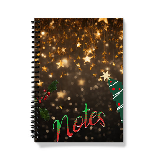 Christmas Stars Spiral Notebook