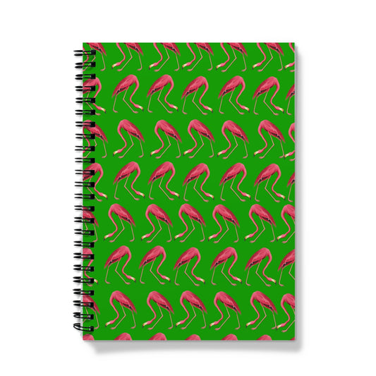 Flamingo Parade Green Notebook