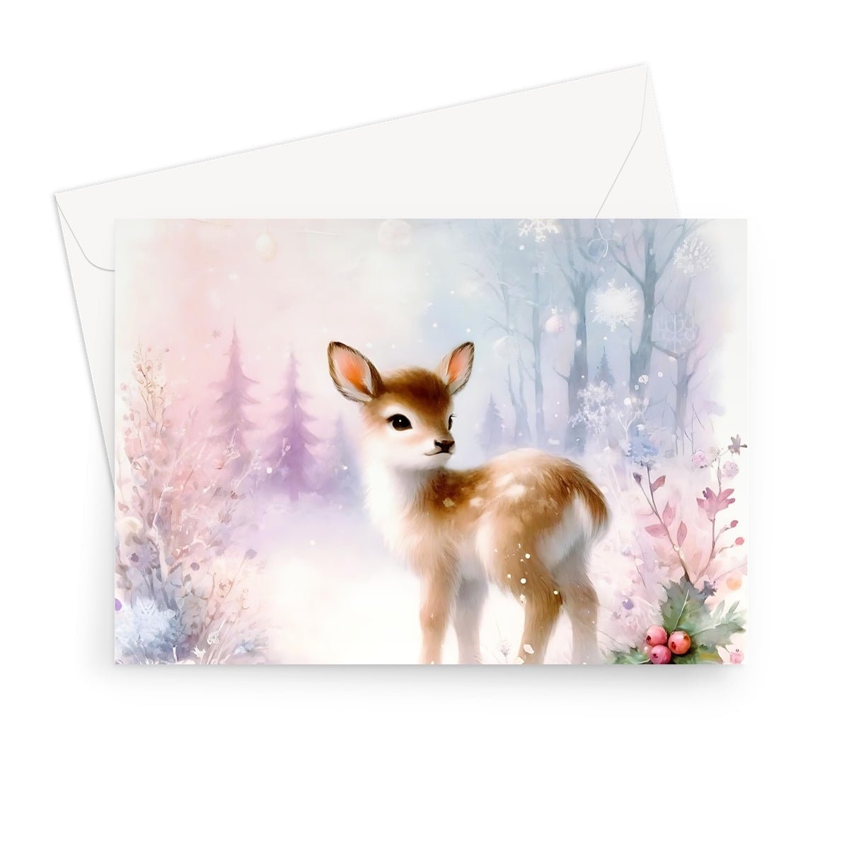 Baby Reindeer Christmas Greeting Cards - Pack of 10 - Paperdec