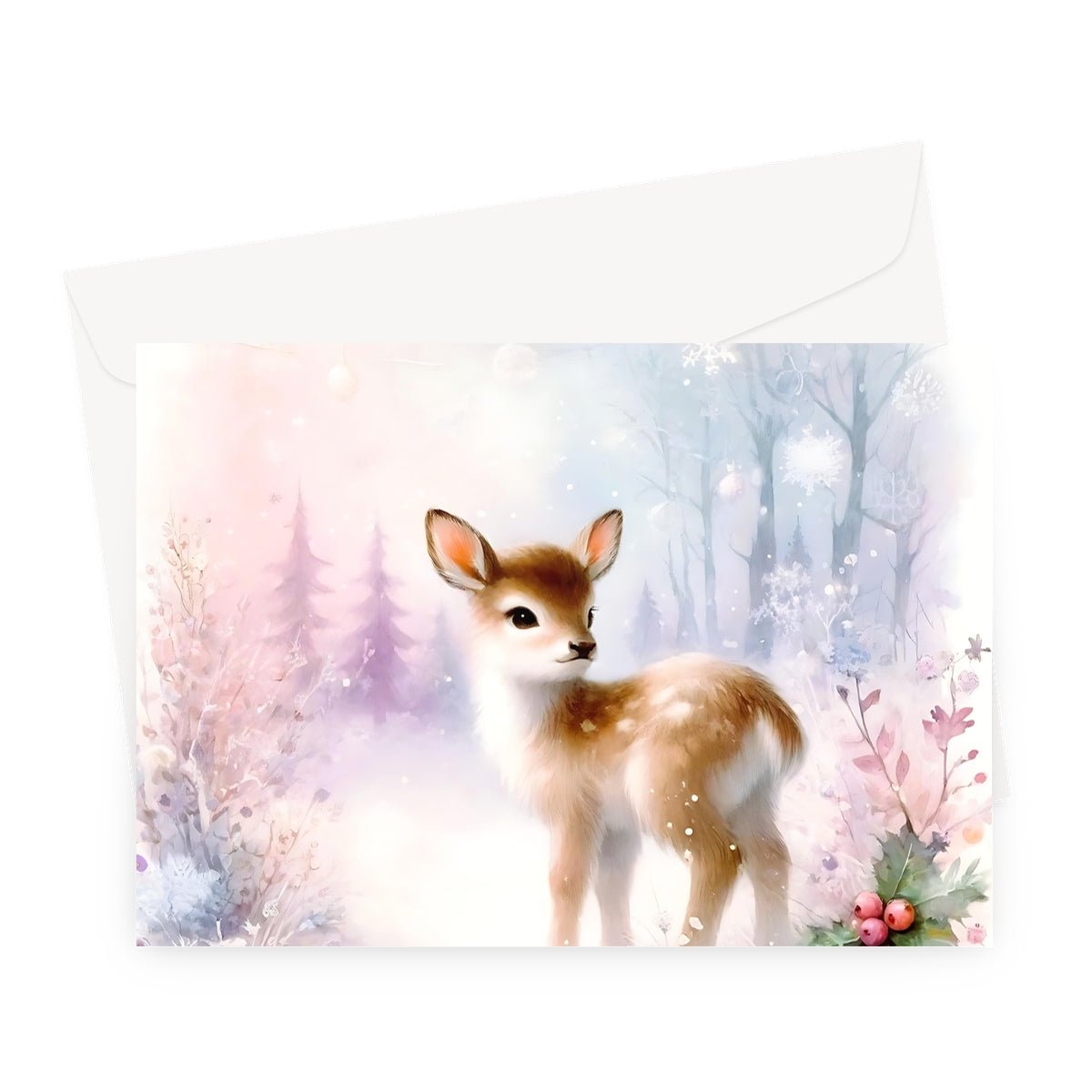 Baby Reindeer Christmas Greeting Cards - Pack of 10 - Paperdec