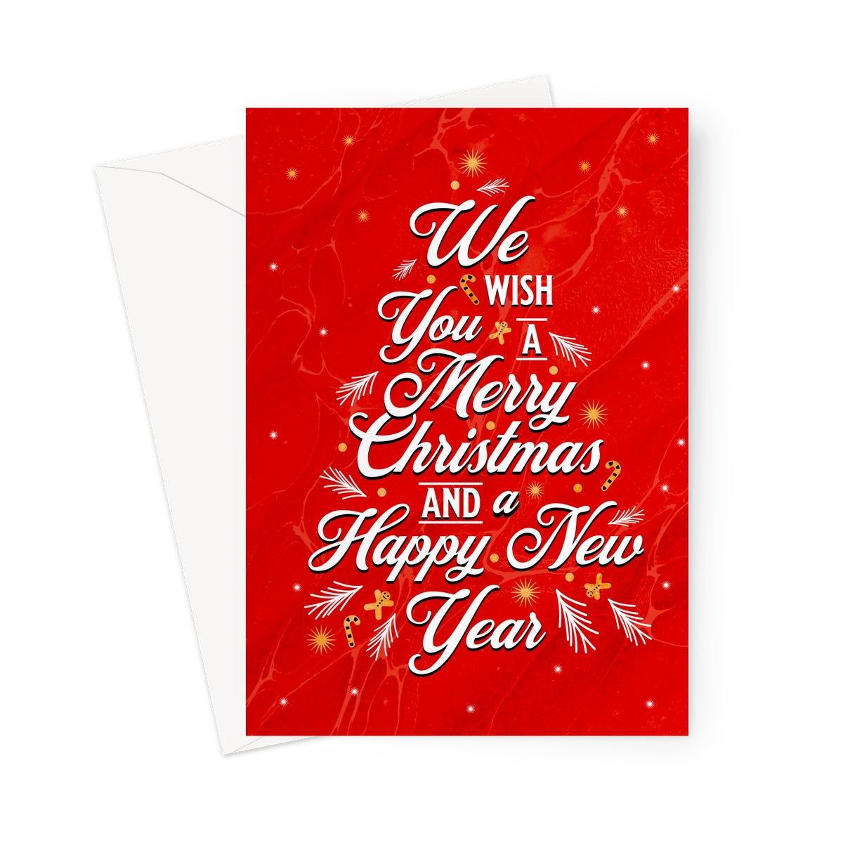 Merry Christmas and a Happy New Year Greeting Cards - Pack of 10 Cards