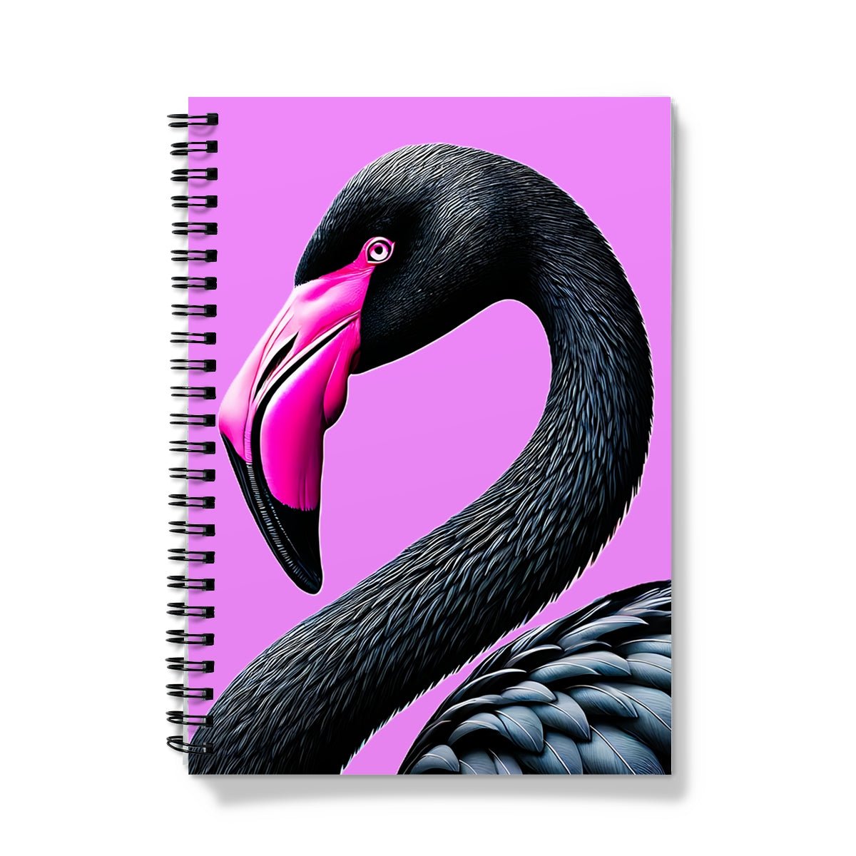 Black Flamingo Spiral Notebook
