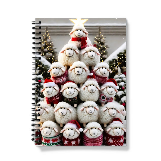 Sheep Christmas Tree Spiral Notebook