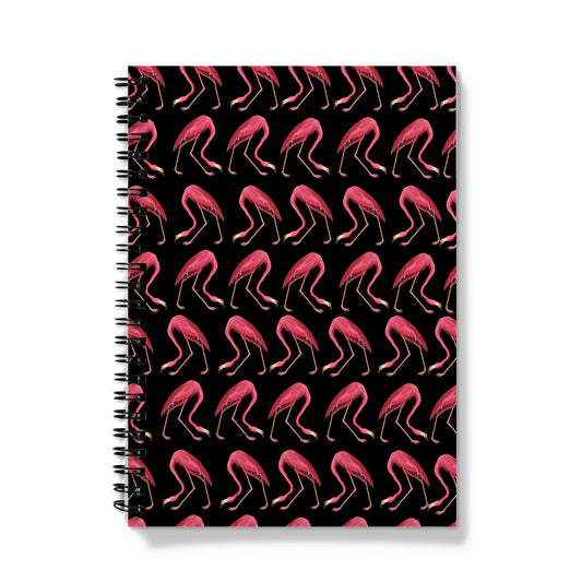 Flamingo Parade Black Notebook