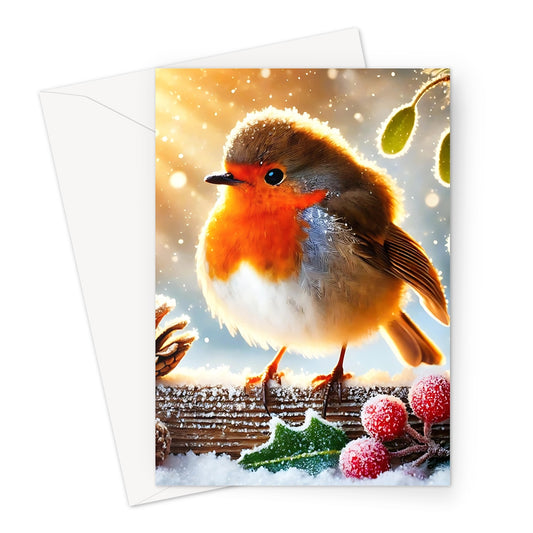 Christmas Robin Mistletoe Greeting Cards - Pack of 10 Cards