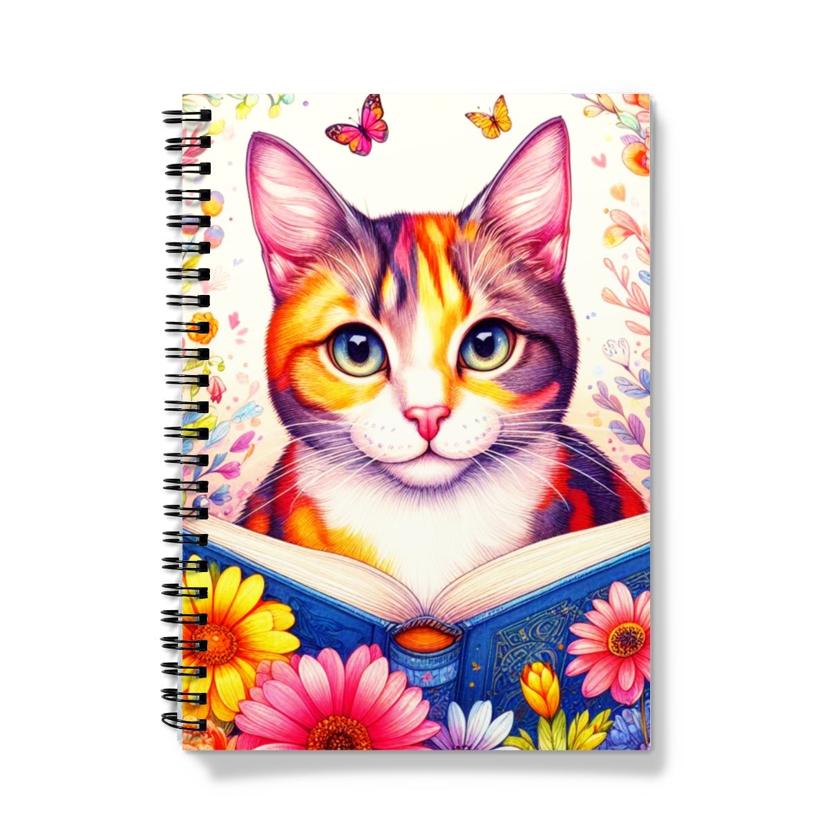 Cat Reader Spiral Notebook