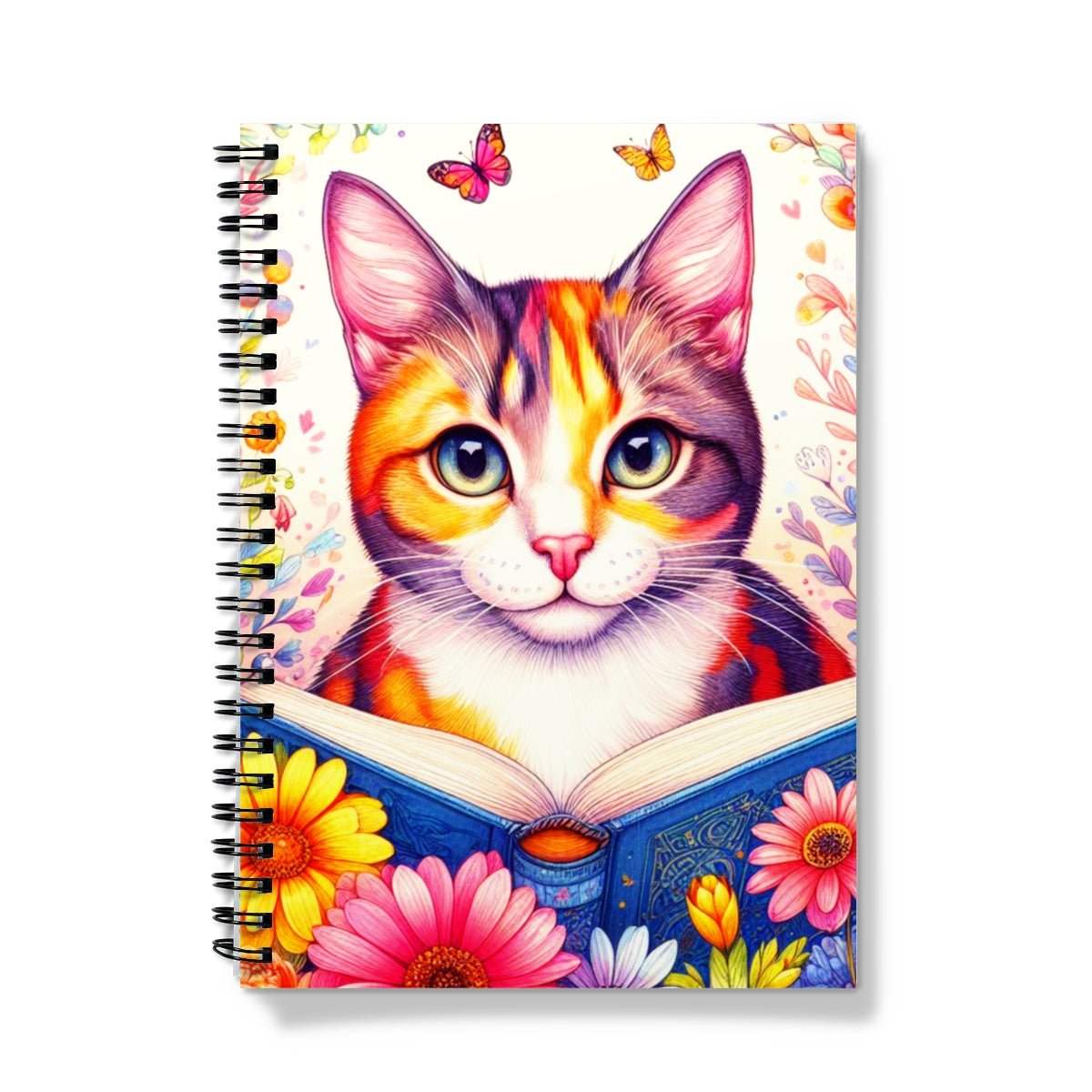 Cat Reader Spiral Notebook