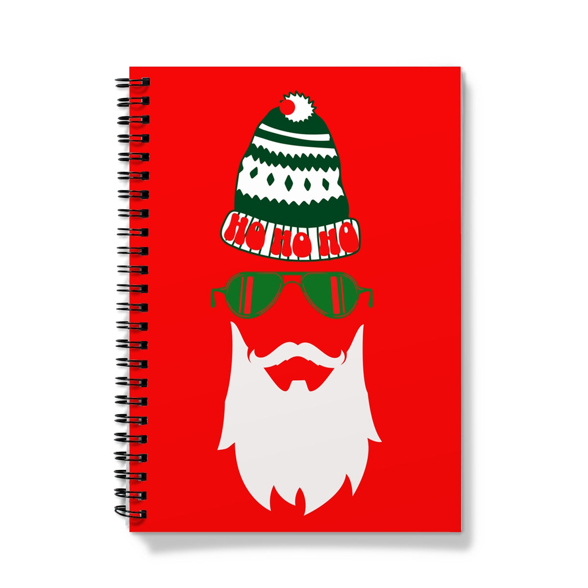 Red Father Christmas Ho Ho Ho Spiral Notebook