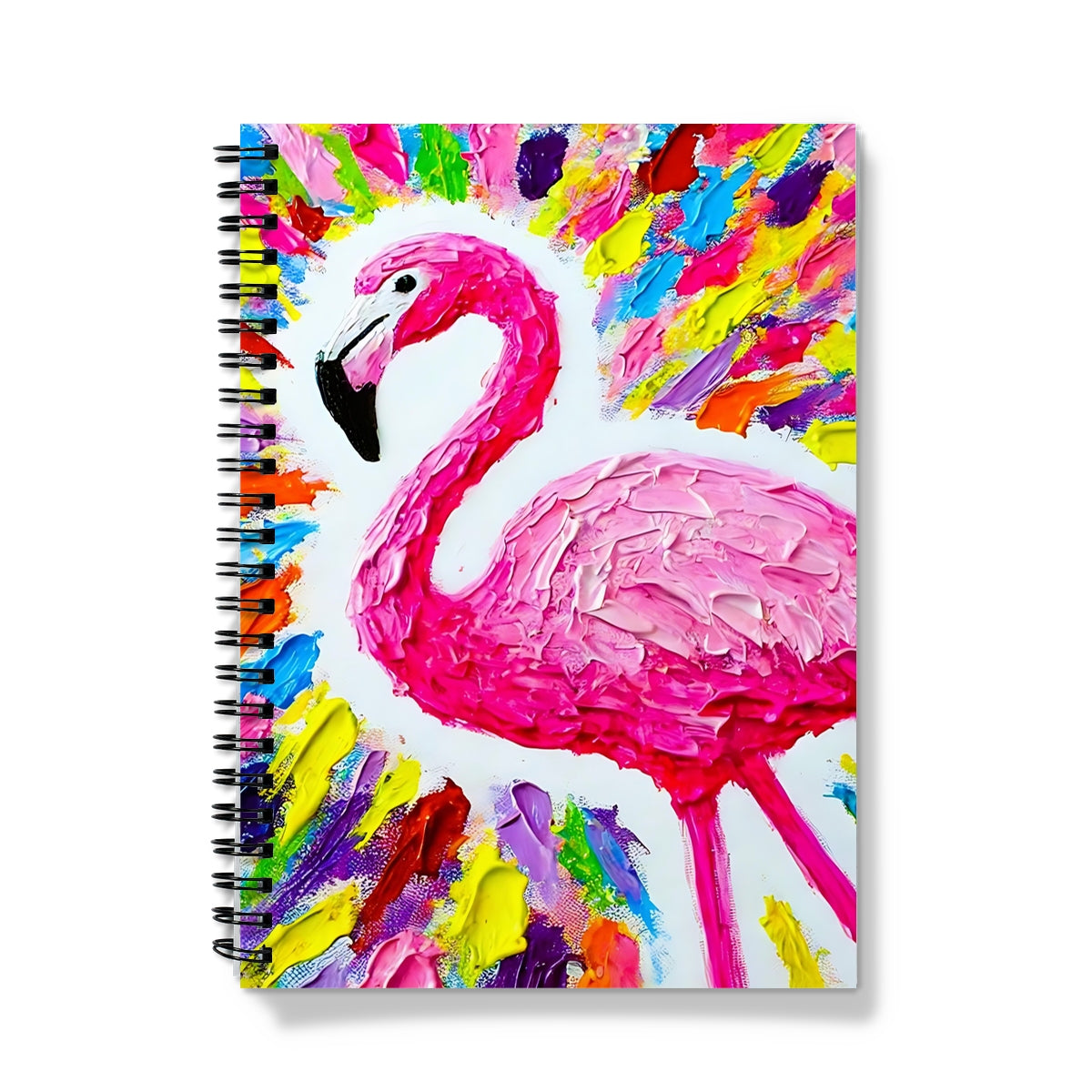 Painted Pink Flamingo Spiral Notebook