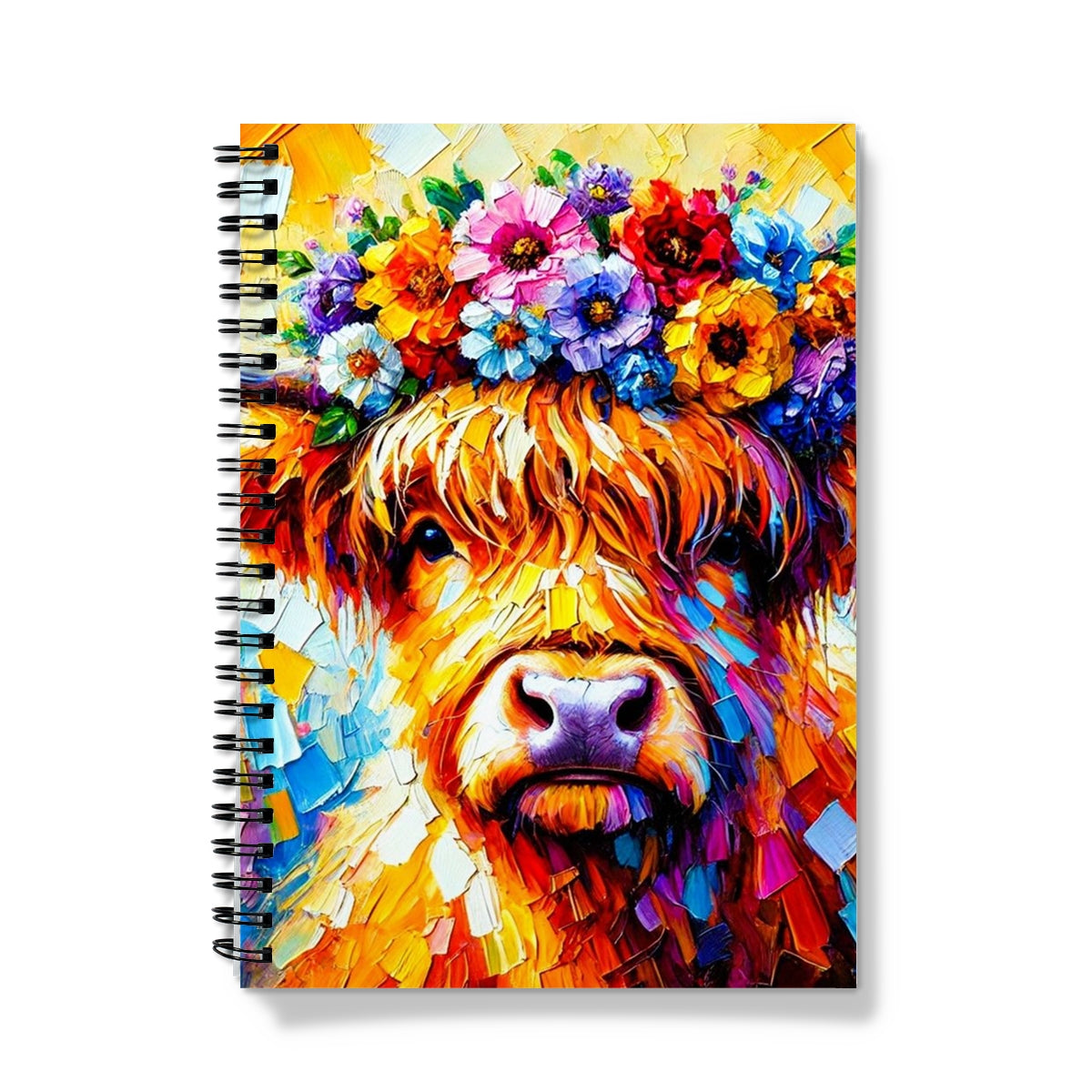 Highland Cow Impasto Spiral Notebook