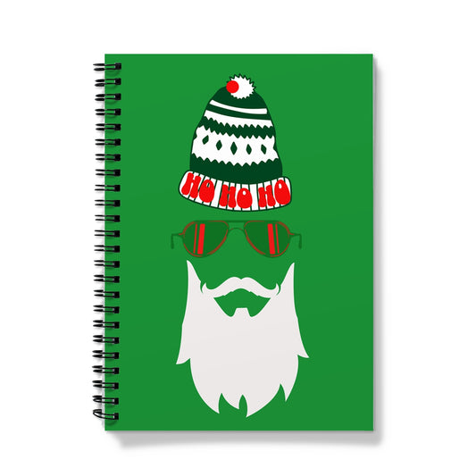 Green Father Christmas Ho ho ho Spiral Notebook