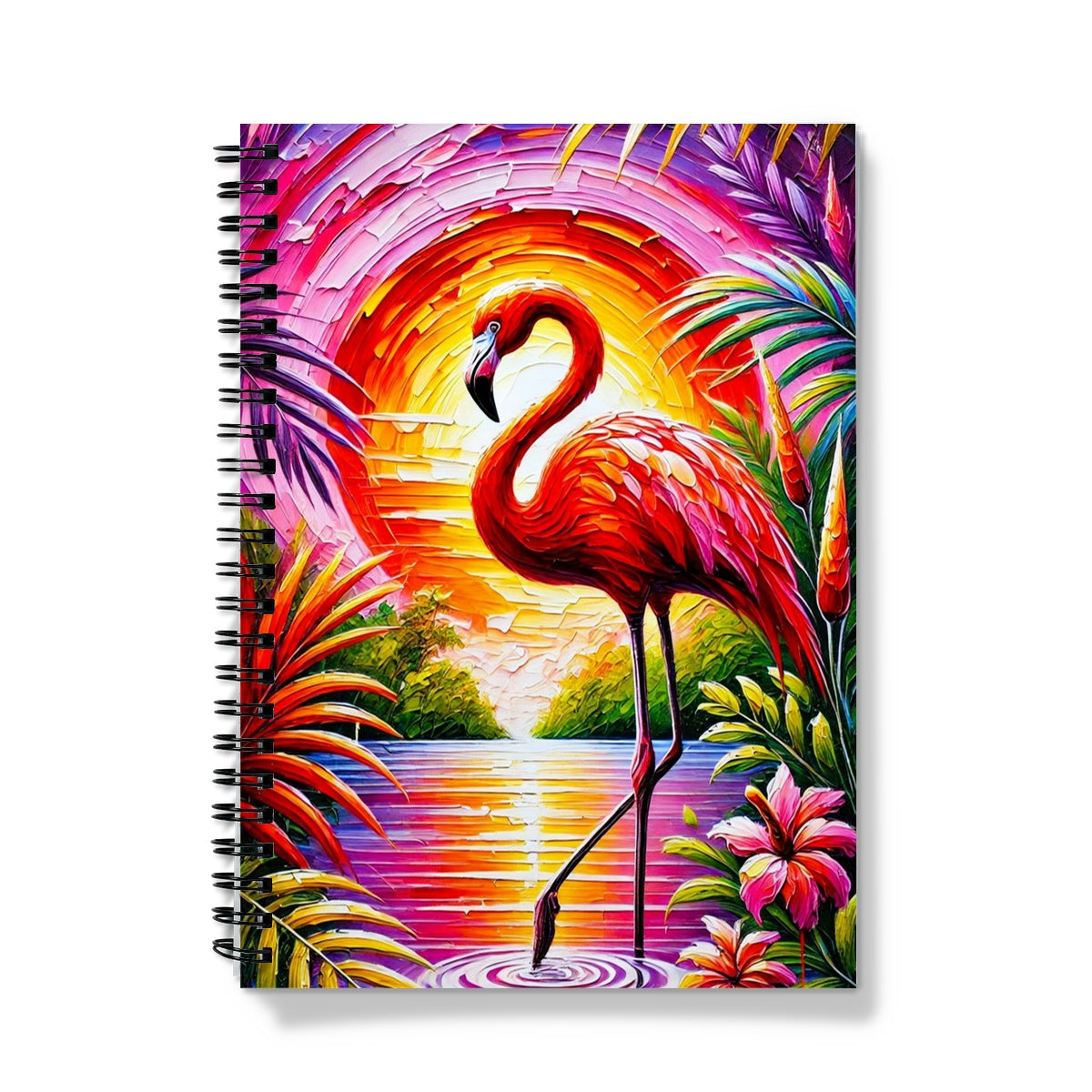 Sunset Red Flamingo Spiral Notebook