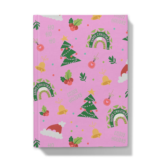 Light Pink Christmas Ho Ho Ho Hardback Journal