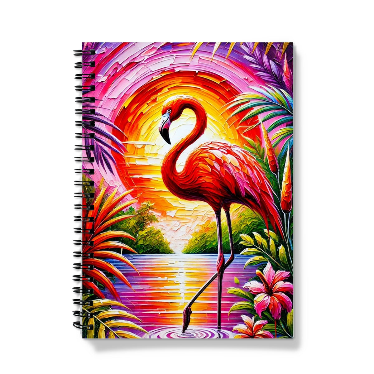 Sunset Red Flamingo Spiral Notebook