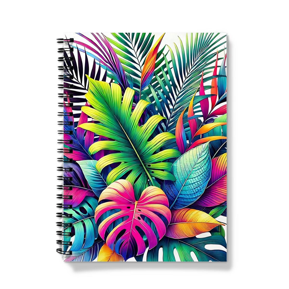 Mixed Tropical Leaves Spiral Notebook