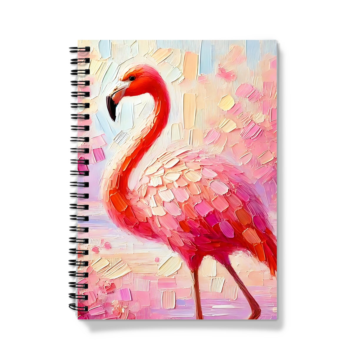 Flamingo Impasto Painting Spiral Notebook