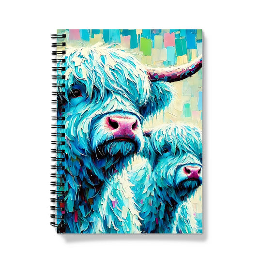 Two Turquoise Highland Cows Spiral Notebook