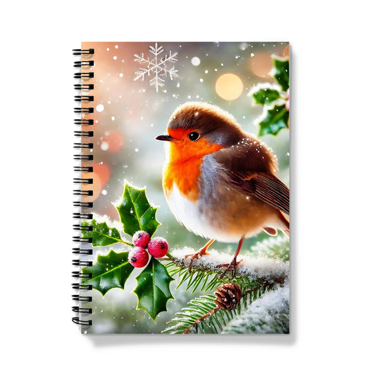 Christmas Robin Spiral Notebook