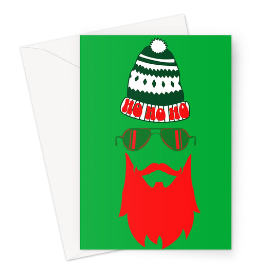 Ho ho ho Green Santa Greeting Cards - Pack of 10 Cards