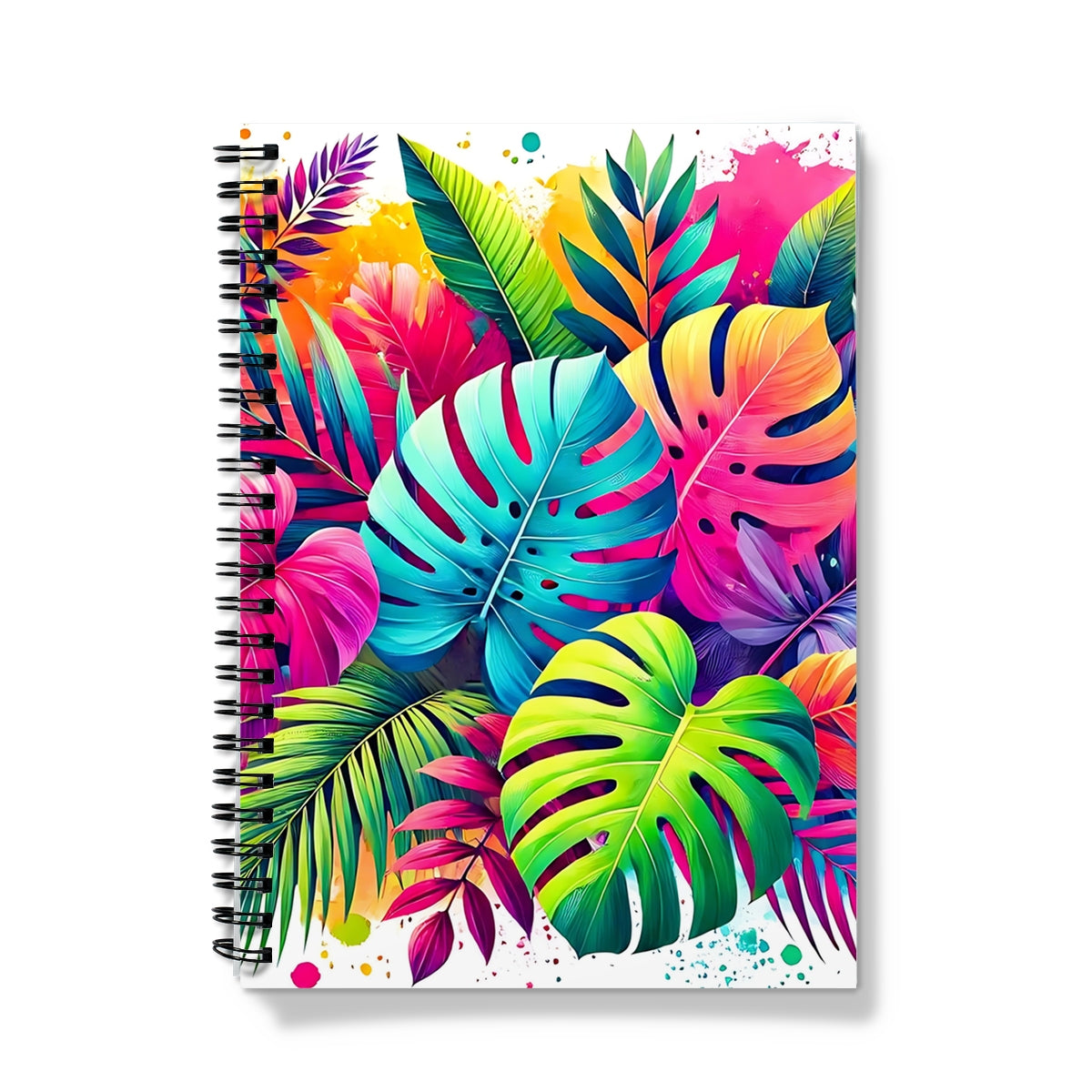 Colourful Tropical Leaves Spiral Notebook