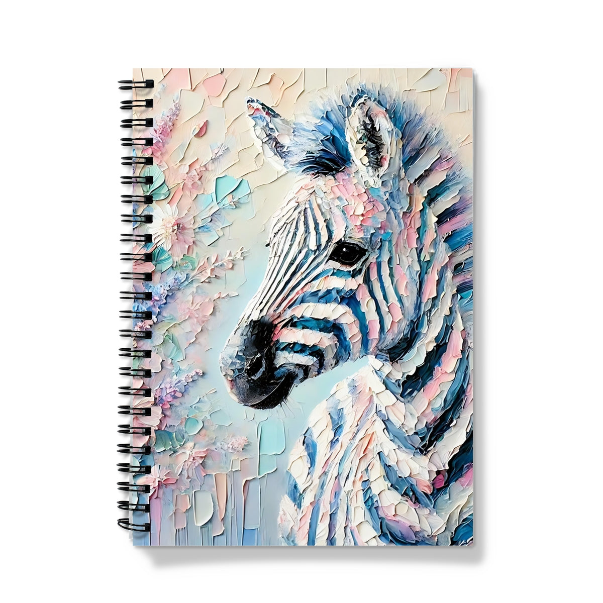 Impasto Style Zebra Spiral Notebook