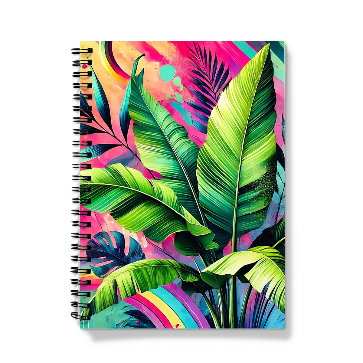 Tropical Banana Leaf Spiral Notebook