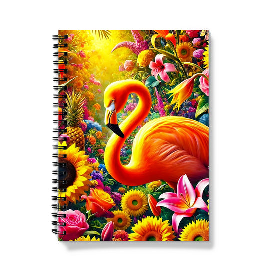 Sunflower Flamingo Spiral Notebook