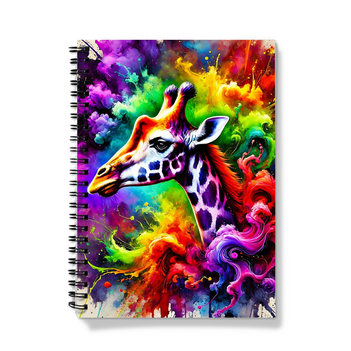 Colour Burst Giraffe Spiral Notebook