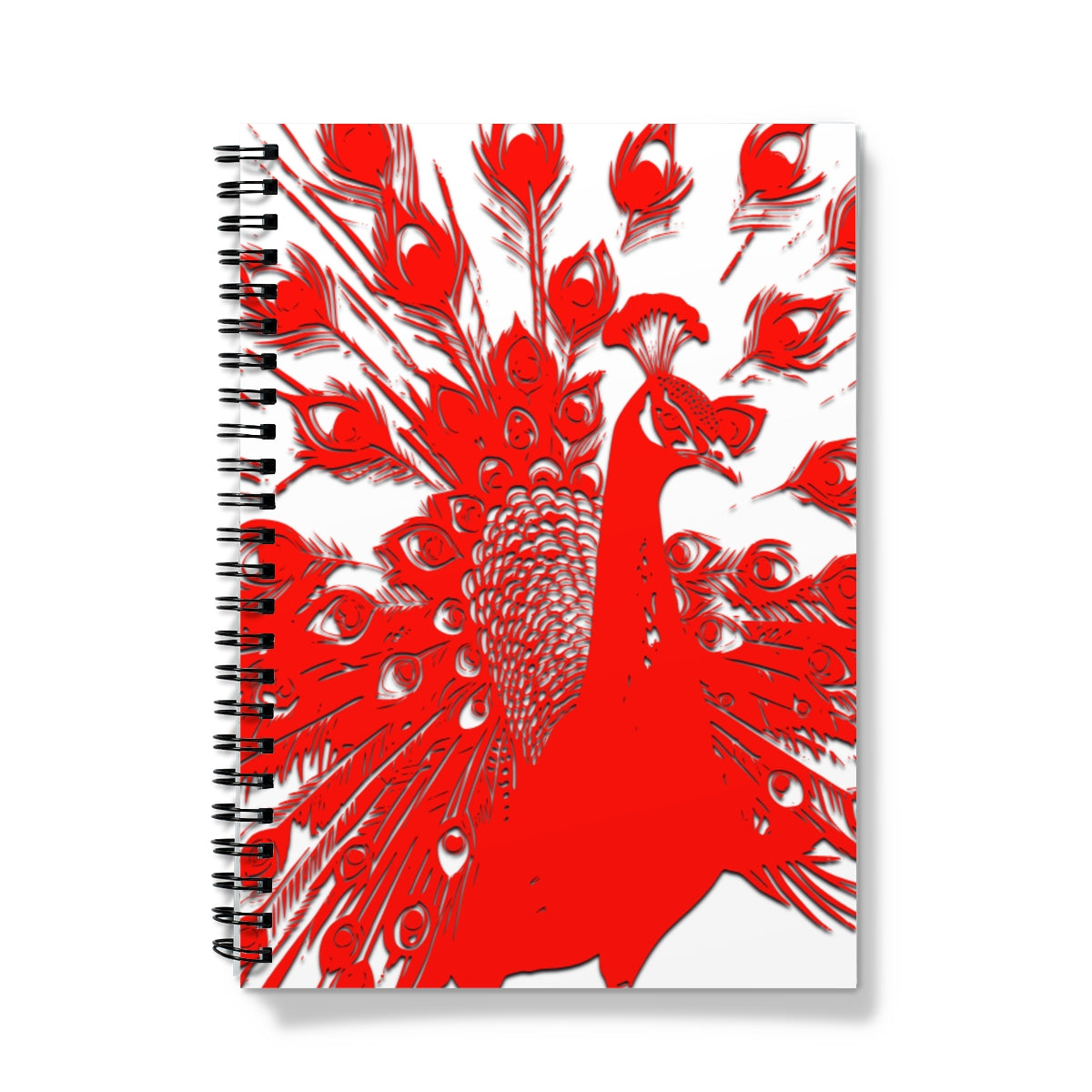 Red Peacock Spiral Notebook