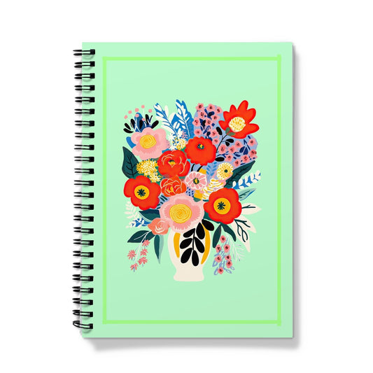 Mint Green Floral Vase Notebook