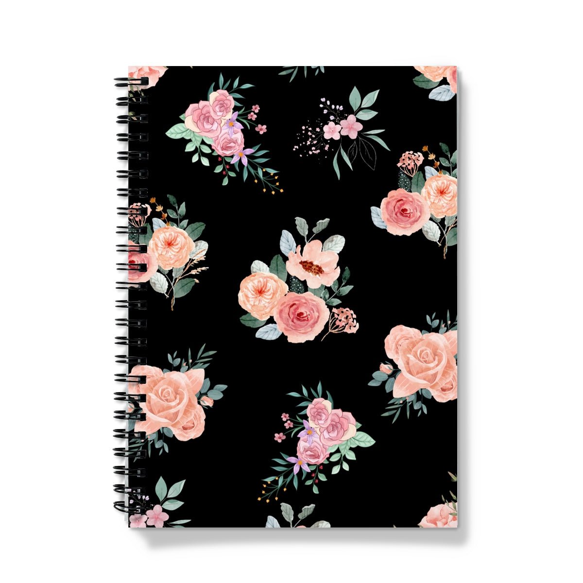 Paperdec Black Flower Notebook