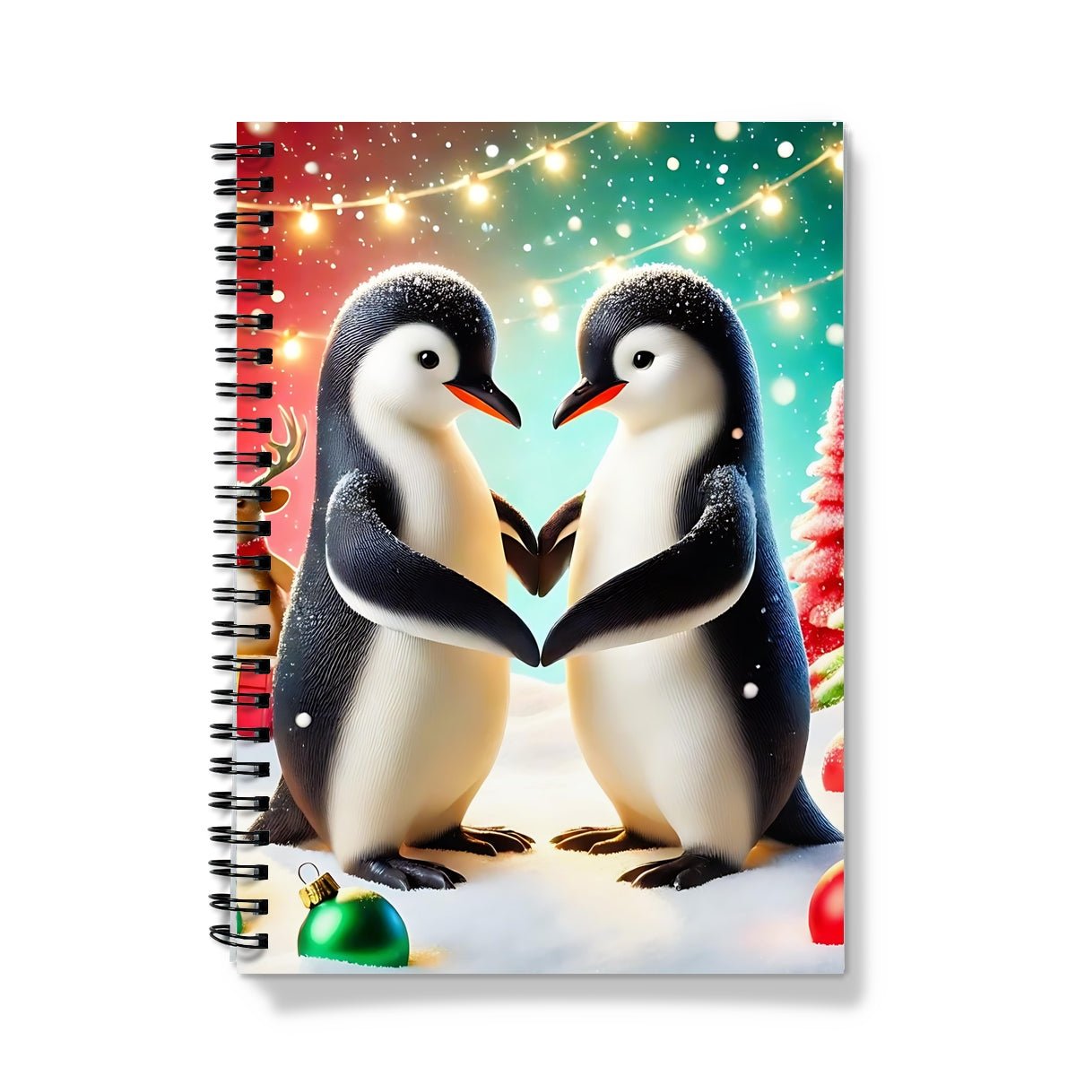 Penguin Love Christmas Spiral Notebook