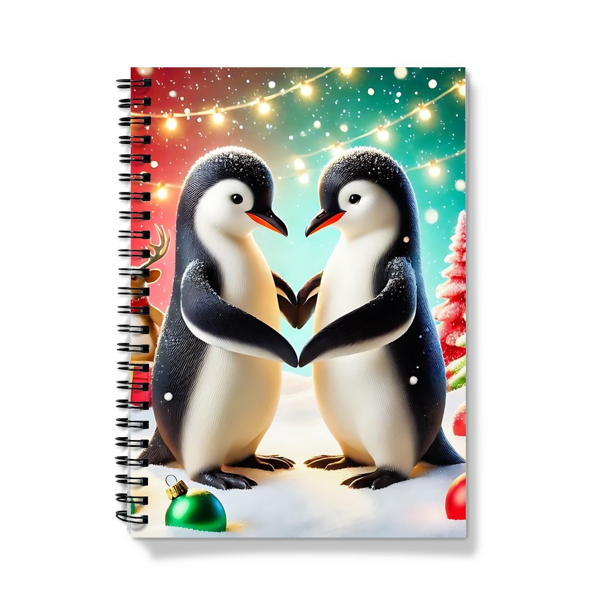 Penguin Love Christmas Spiral Notebook