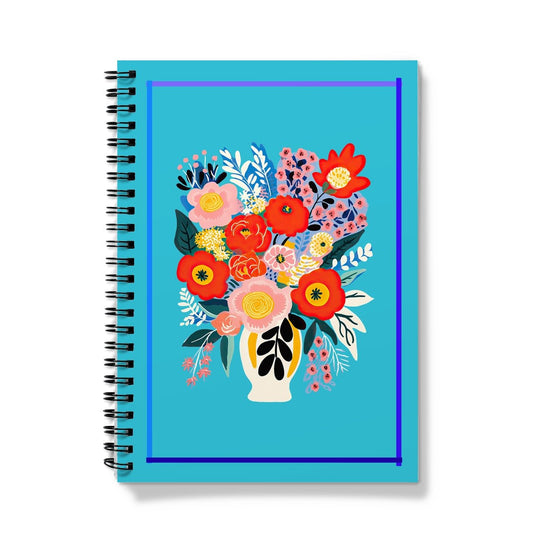 Turquoise Floral Vase Notebook