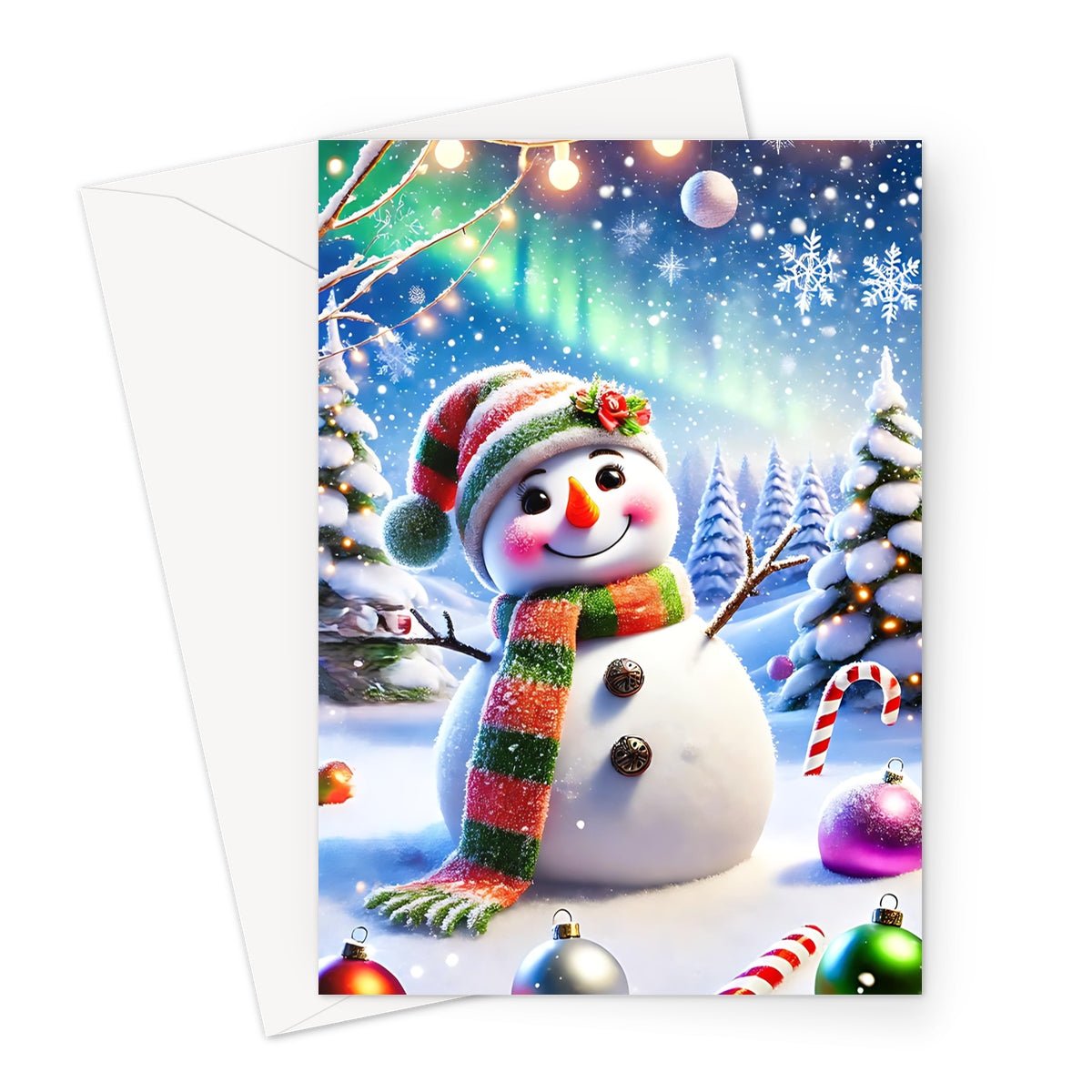Whimsical Christmas Snowman Greeting Cards - Pack of 10 Cards